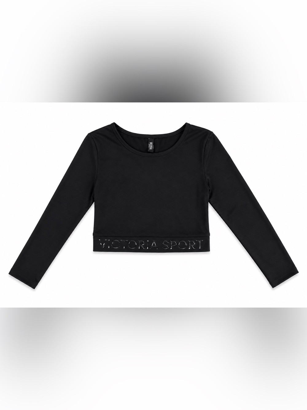 Victoria Sport Black Long-Sleeve Crop Top
